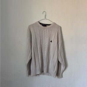 Vintage GANT Hand Framed Cable Knit Cream Sweater Men’s Medium
